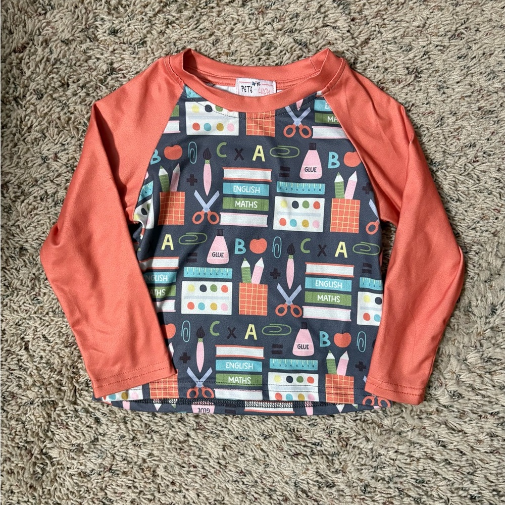 Pete + Lucy School Themed Long Sleeve Shirt Size 6-12m